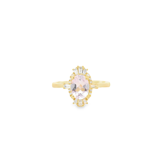 Yellow Gold Quartz Amethyst Ring