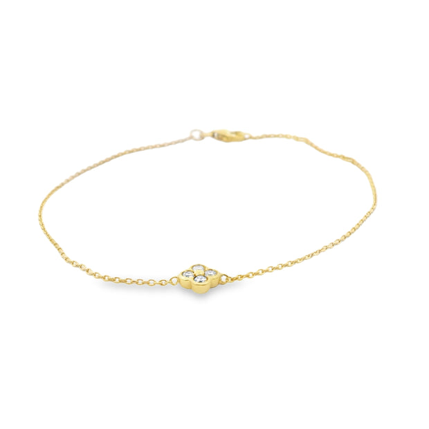 Diamond Clover Charm Bracelet