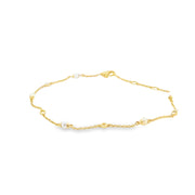 Pearl and Diamond Station Bracelet