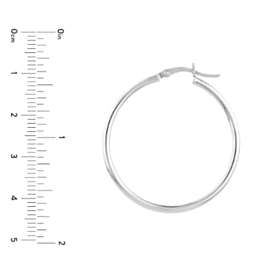 White Gold Polished Hoops