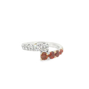 Rubies And Diamond Bypass Ring