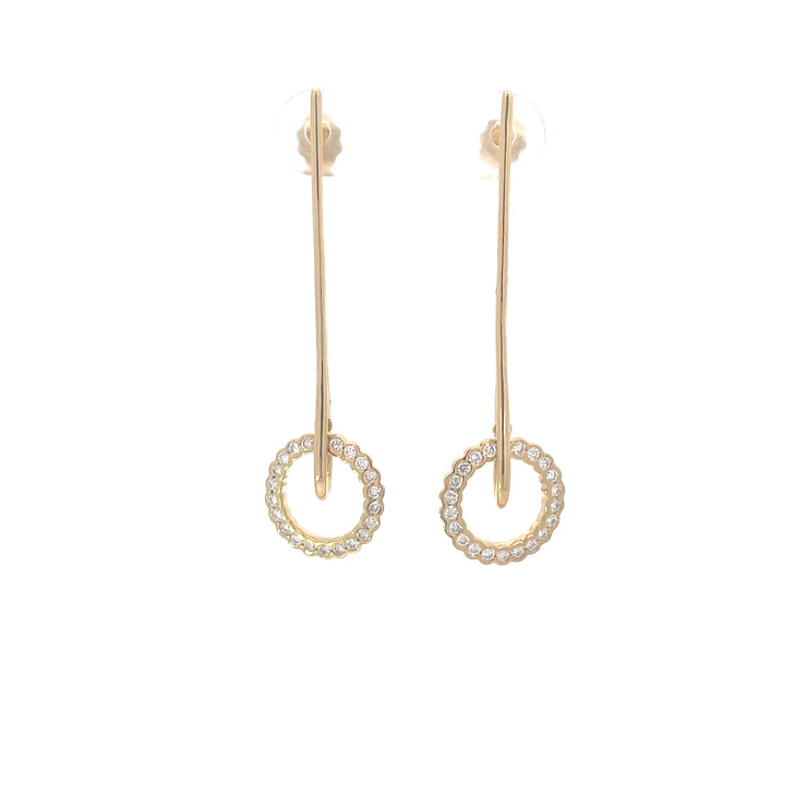 Yellow Gold Diamond Drop Earrings