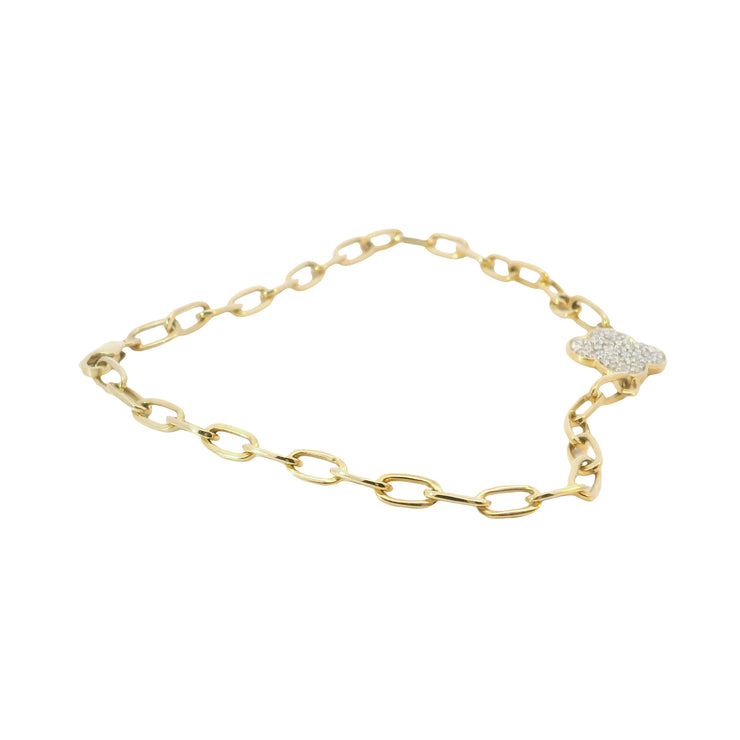 Diamond Pave Clover Bracelet
