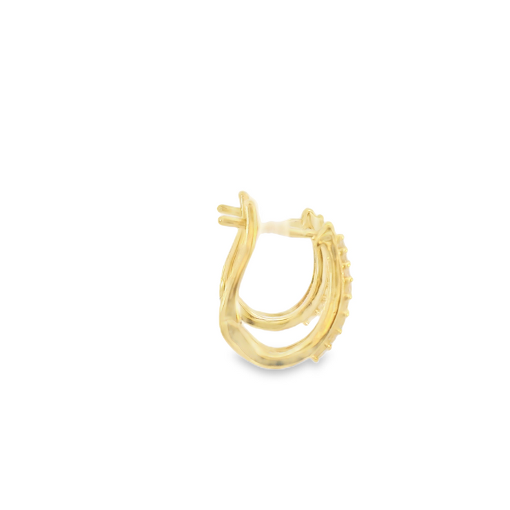 Yellow Gold Diamond Huggies