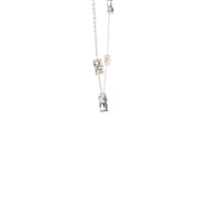 Sapphire and Diamond Cluster Station Necklace