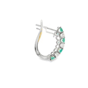 Huggies with Emeralds and Diamonds
