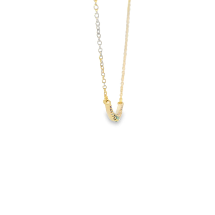 Multicolor Sapphire Smile Pendant