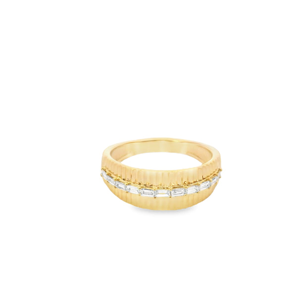 Tapered Cigar Band with Baguette Diamonds