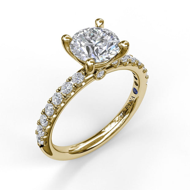FANA 14 Karat Yellow Gold Semi-Mount Ring