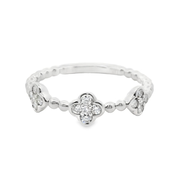 Diamond Pave Clover Ring