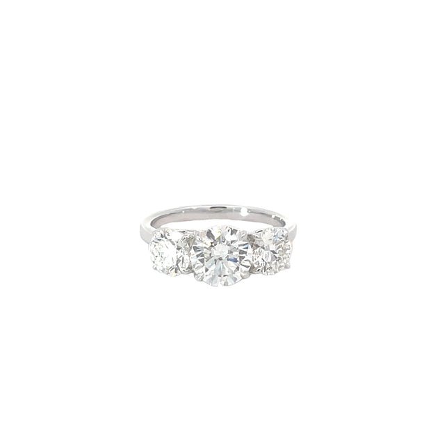 White Gold Lab Grown 3 Stone Ring