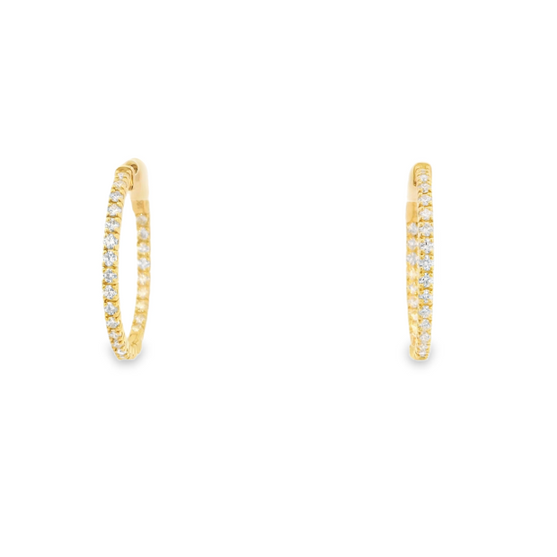 Yellow Gold Inverted Diamond Hoops