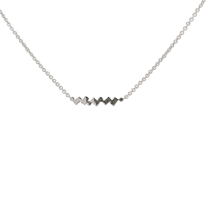 White Modern Electrum Diamond Illusion Necklace