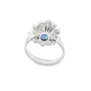 Sapphire and Diamond Halo Ring