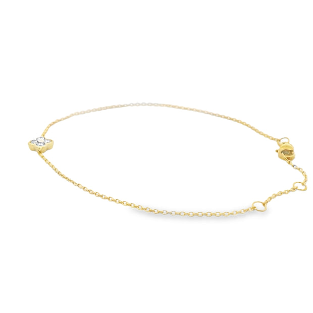 Diamond Clover Charm Bracelet