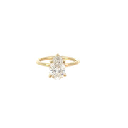 14 Karat Yellow Gold Pear Lab Grown Engagement Ring