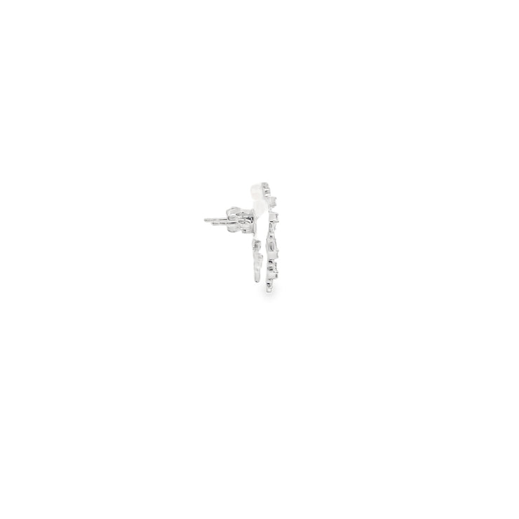 White Modern Electrum Diamond Earrings