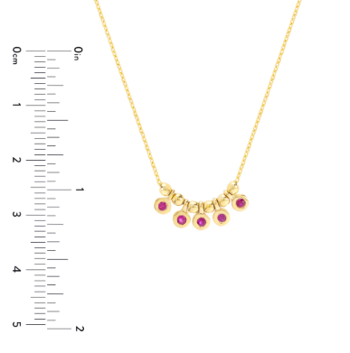 Yellow Gold Ruby Dangle Necklace