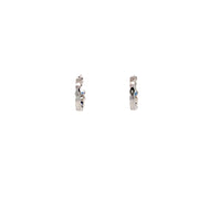 14k White Gold Oval Emerald Diamond Stud Earring