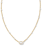 Kendra Scott Mini Elisa Black Enamel Frame Necklace