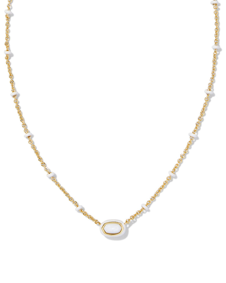 Kendra Scott Mini Elisa Black Enamel Frame Necklace
