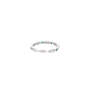 18 Karat White Gold Diamond and Emerald Ring