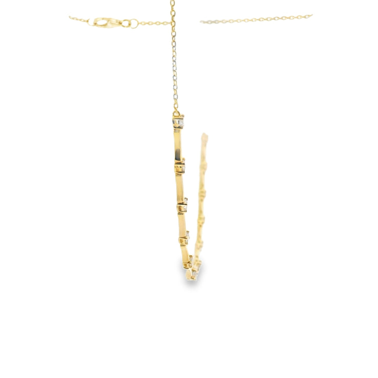 Diamond Bamboo Bar Pendant
