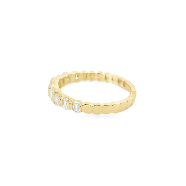Graduated Emerald Cut Diamond Ring