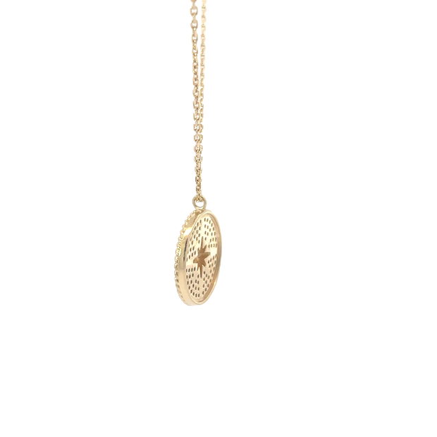 Yellow Gold Diamond Star Pendant Necklace
