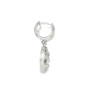 Salt and Pepper Drop Earrings with White Diamonds