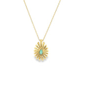 Emerald Pave Ballerina Halo Pendant