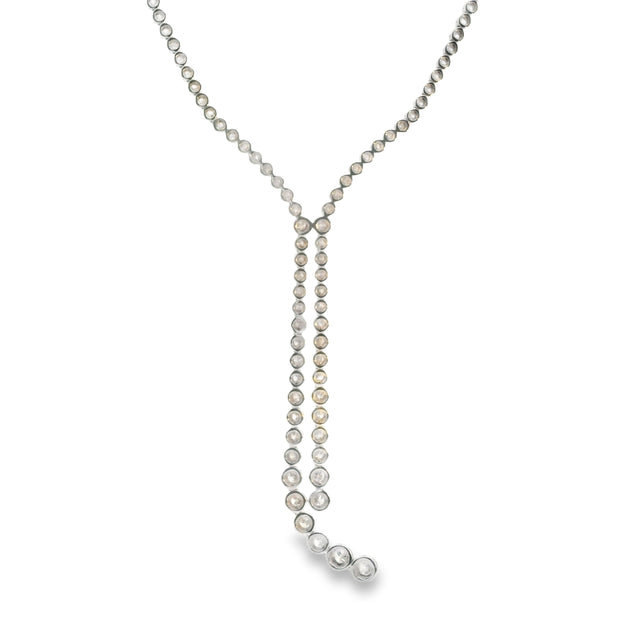 Bezel Set Diamond Lariat Necklace