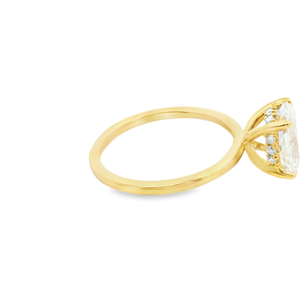 Lab Grown 2 Carat Elongated Cushion Engagement Ring