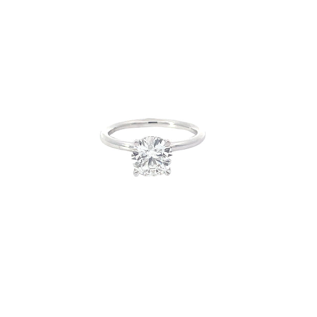 14 Karat White Gold Round Lab Grown Engagement Ring