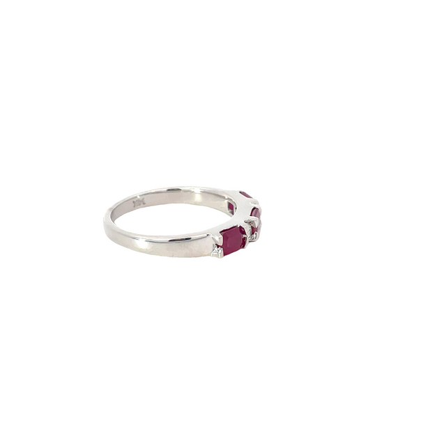 White Gold Diamond Ruby Ring