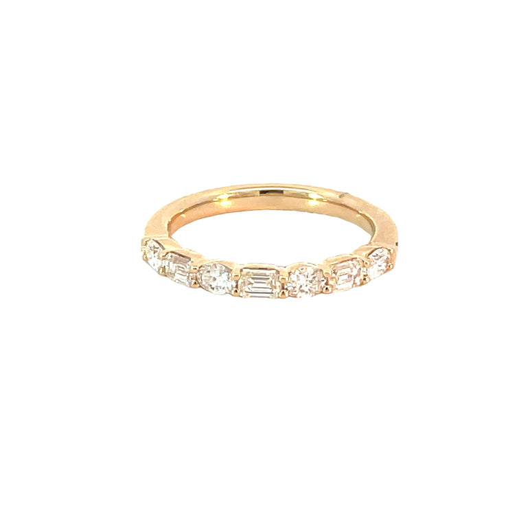 Yellow Gold Alternating Diamond Band