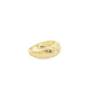 Flush Set Diamond Dome Ring
