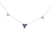 Sapphire and Diamond Cluster Station Necklace