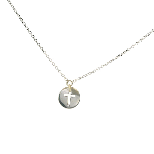 White Gold Cross  Necklace