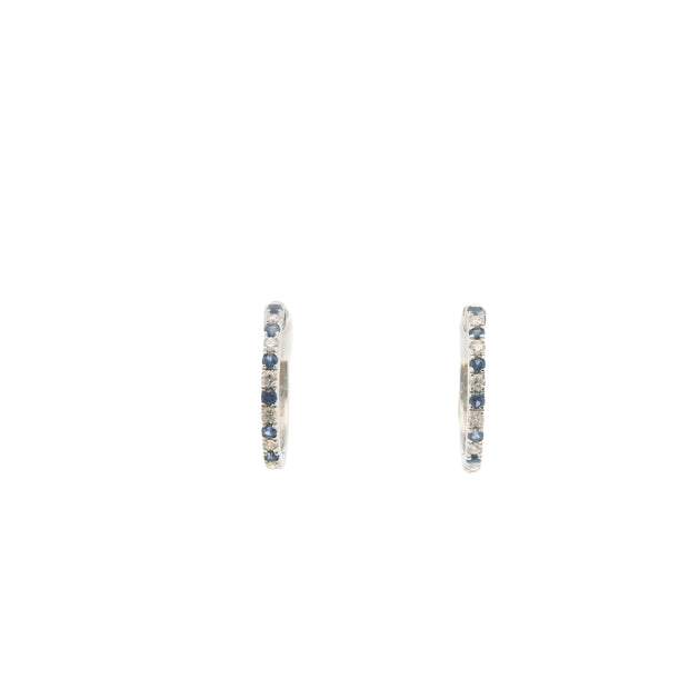 Huggies with Sapphires and Diamonds