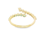 Emerald and Diamond Bypass Ring