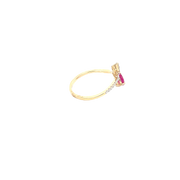 Yellow Gold Diamond Ruby Ring