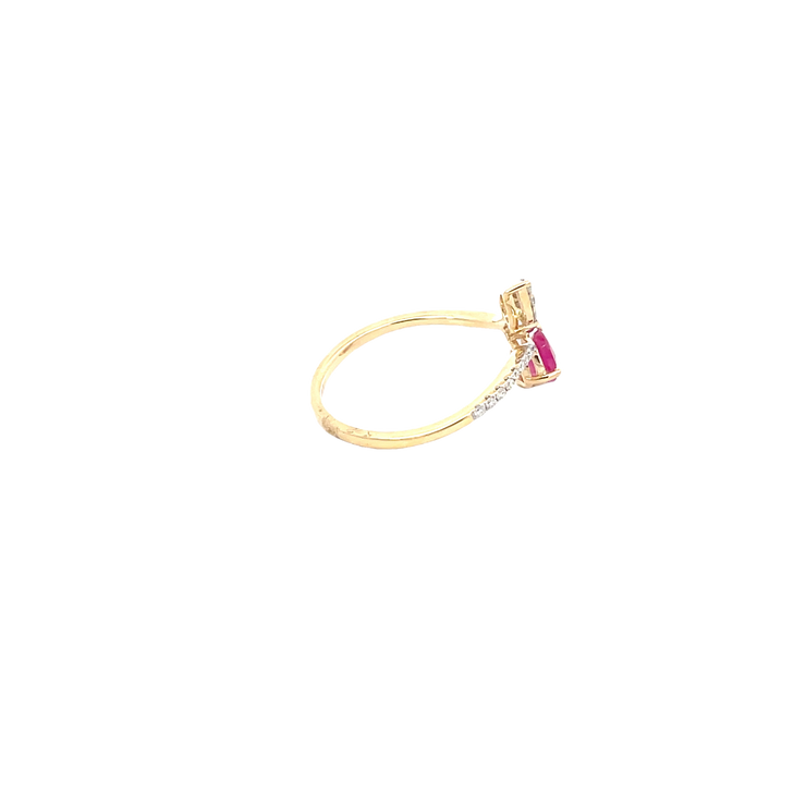 Yellow Gold Diamond Ruby Ring