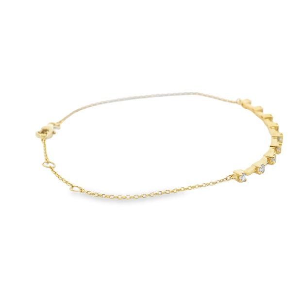 Diamond Bar Bracelet on Cable Chain
