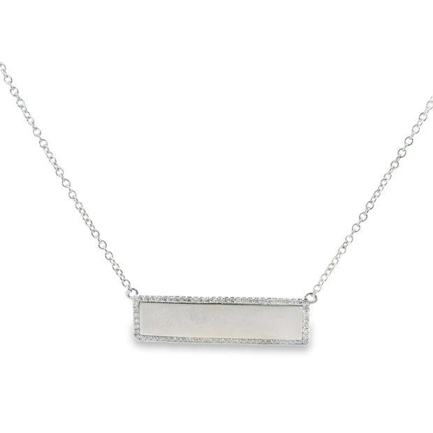 Diamond Halo Bar Pendant