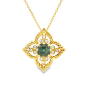 Mint Tourmaline Filigree Pendant