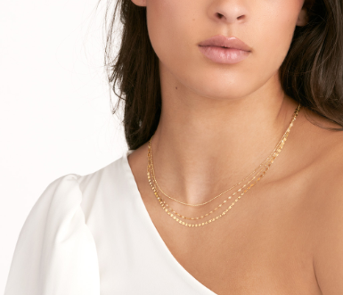Yellow Gold Triple Strand Necklace