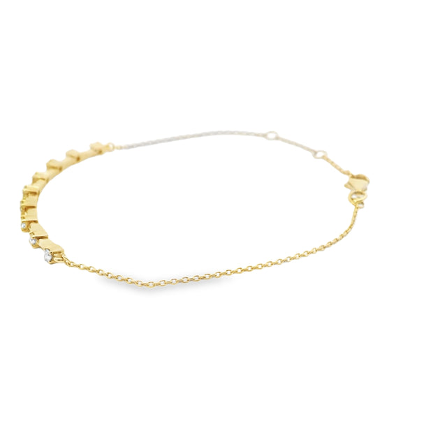 Diamond Bar Bracelet on Cable Chain