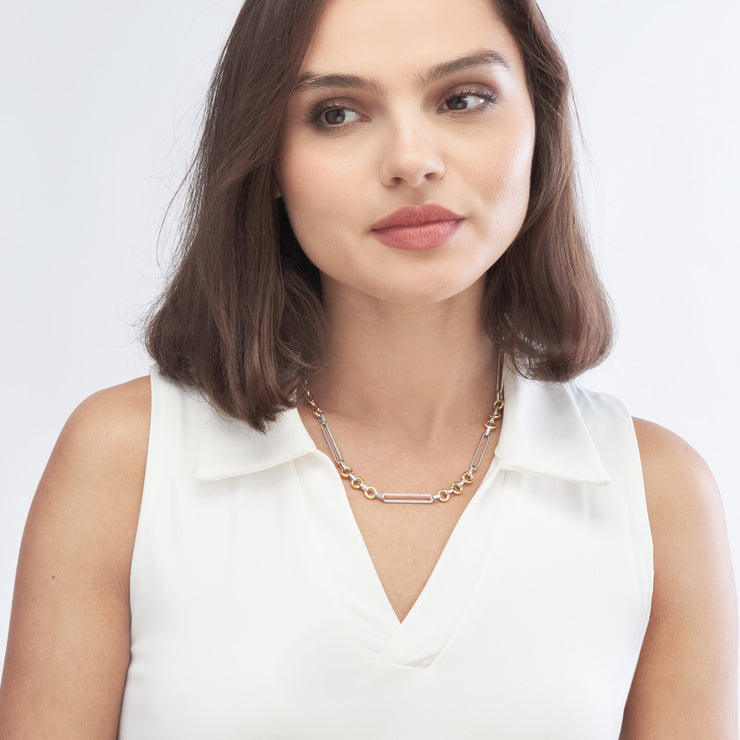 Two Tone Open Link Necklace