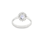 Tanzanite and Diamond Halo Ring